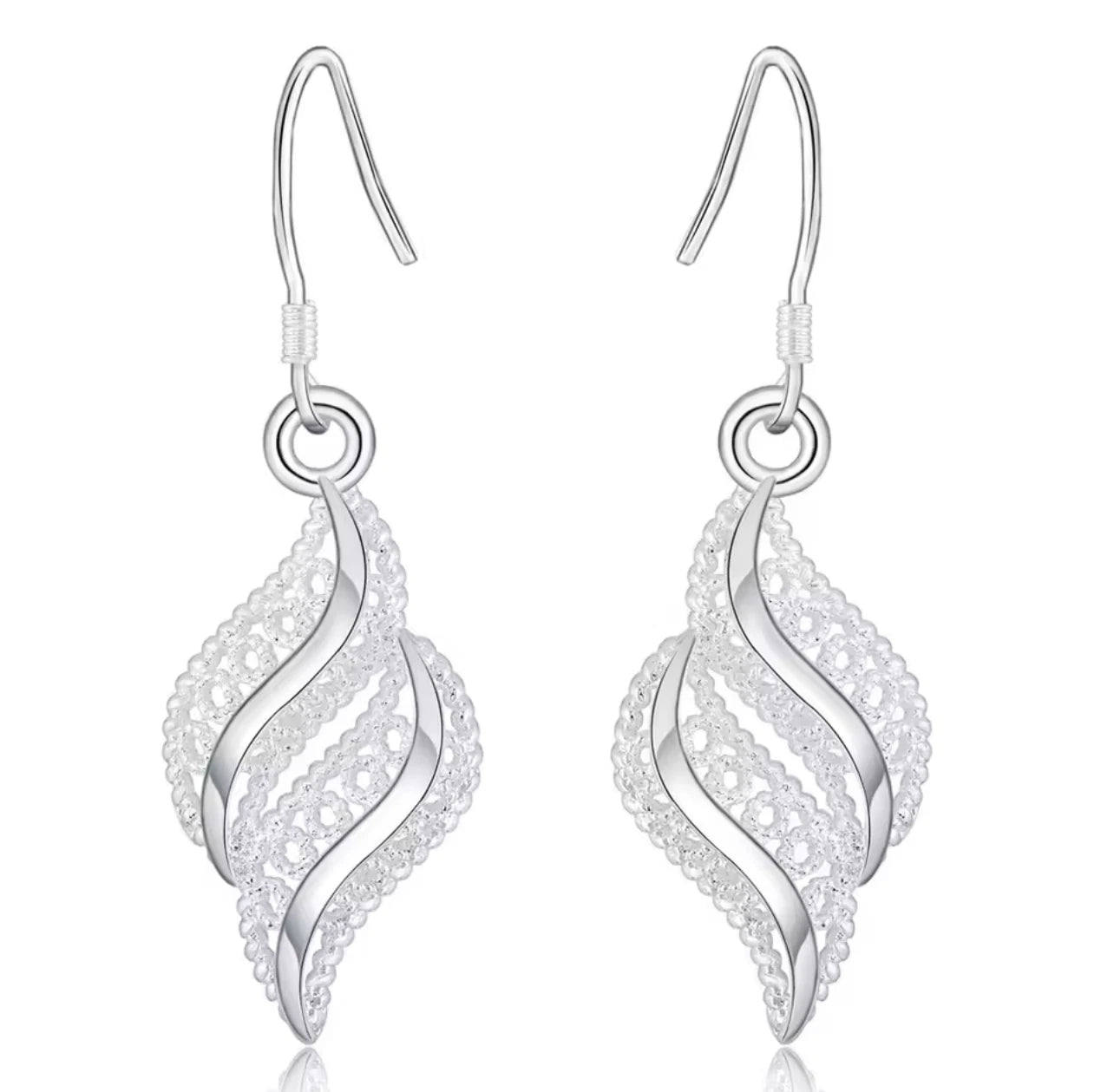 Boucles d’oreilles pendantes en zircon  argent 925