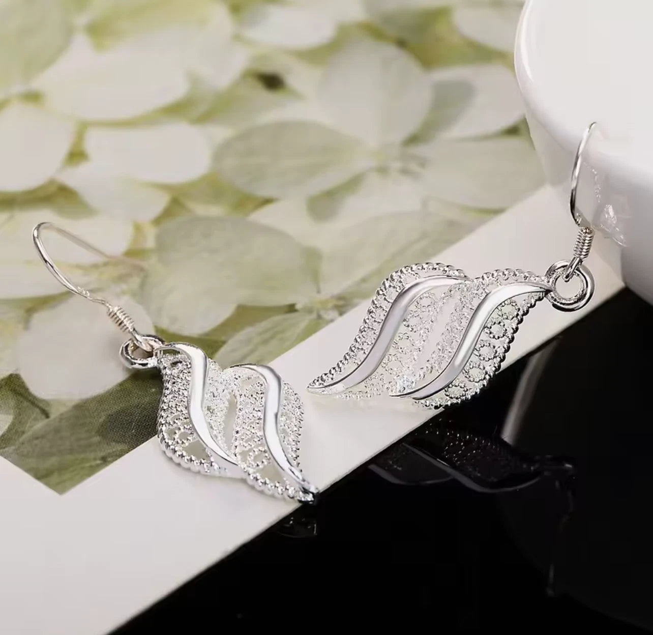 Boucles d’oreilles pendantes en zircon  argent 925