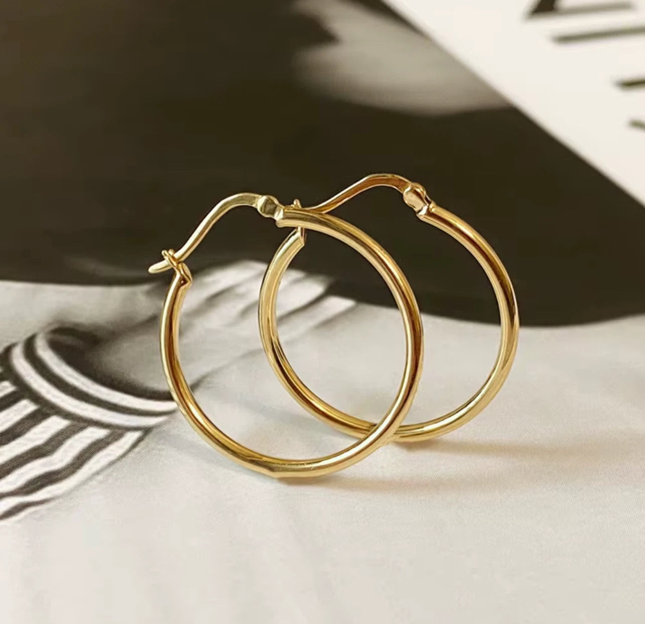 Boucles d'oreilles créoles dorées 40 mm