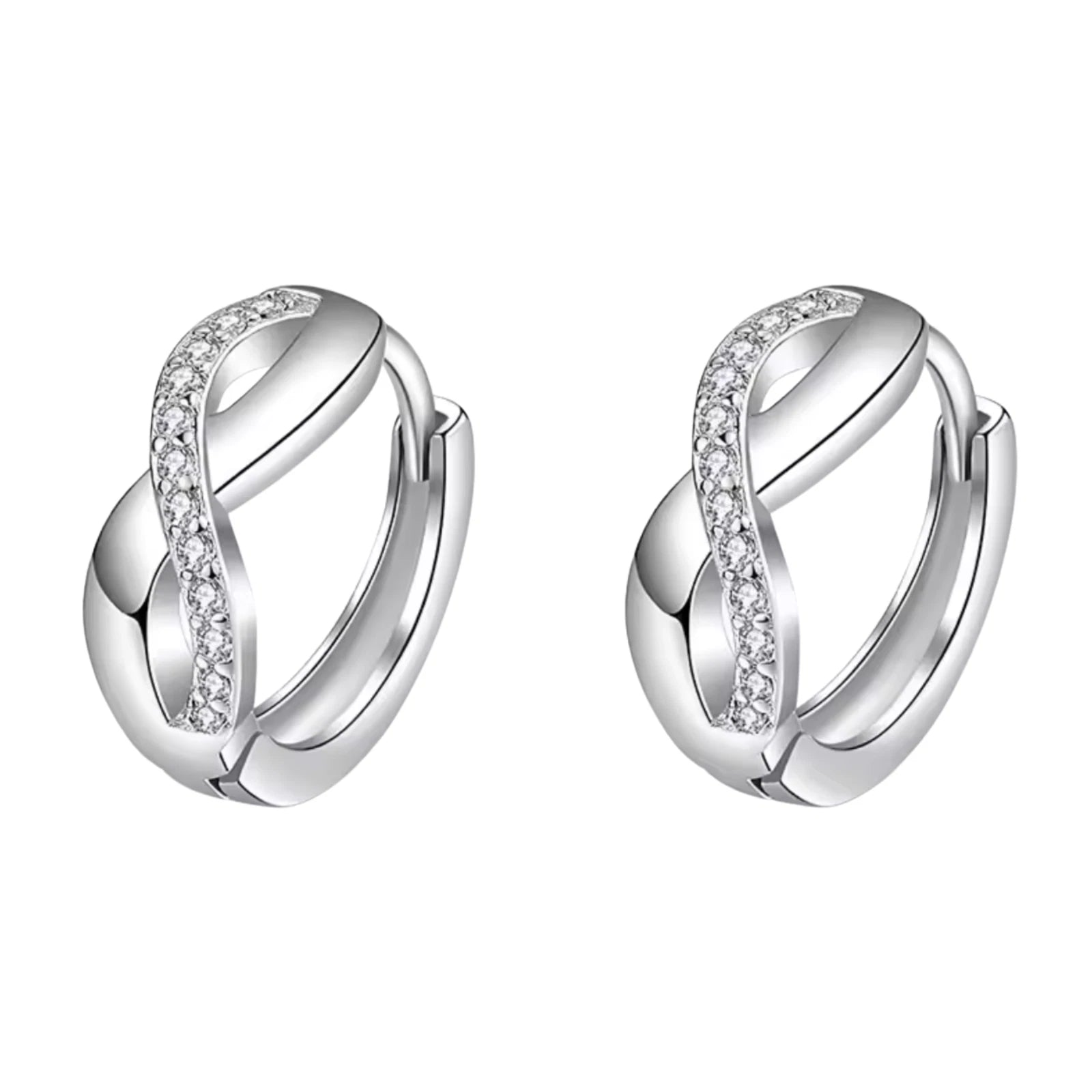 Boucles d'oreilles en argent 925 avec zircones Infinity