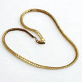18K Gold Plated Snake Chain Necklace 40cm 5mm Wide Herringbone Chain Men Women