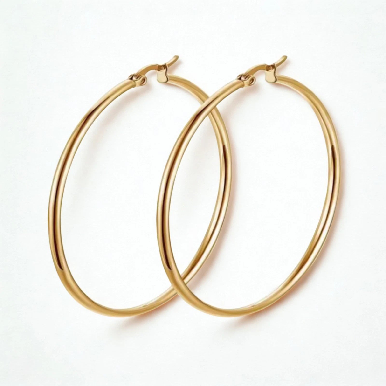 Boucles d'oreilles créoles dorées 50 mm