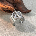 Bague Argentée , Bague Large Acier inoxydable Moderne ajustable
