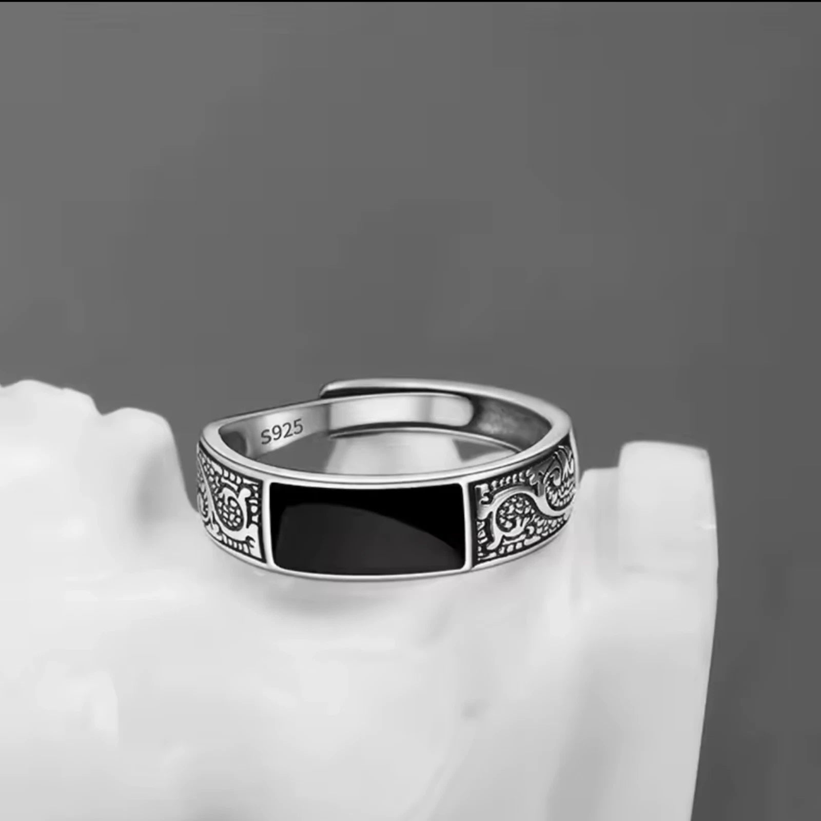 Bague Argent 925 avec Onyx Noir - Bijou Unisexe Élégant