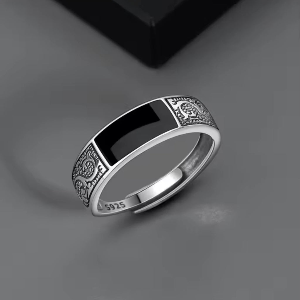 Bague Argent 925 avec Onyx Noir - Bijou Unisexe Élégant